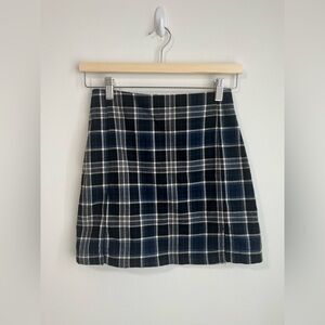 John Galt Plaid Navy Mini Skirt Academia Preppy Size XS S